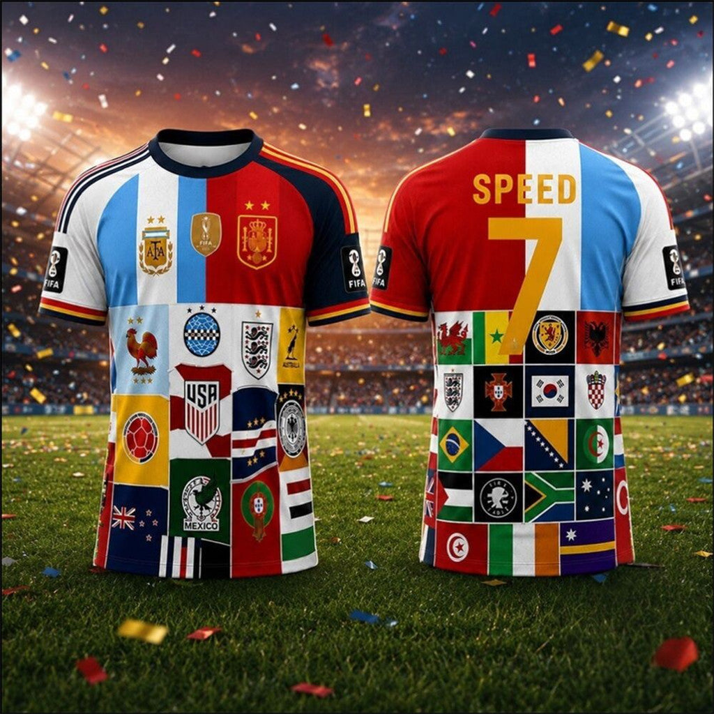 IShowSpeed All Countries 2026 World Cup Final Jersey No 7 Jersey Shirt FIFA World Cup Merch - Merchluma