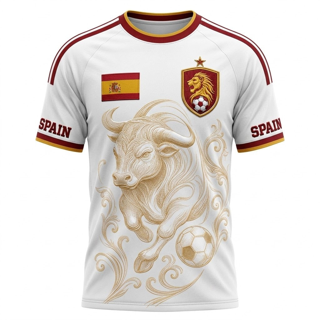 Spain World Cup 2026 Ornate Bull Soccer Jersey Shirt Spain National Team Merch Brothers Gifts - Merchluma
