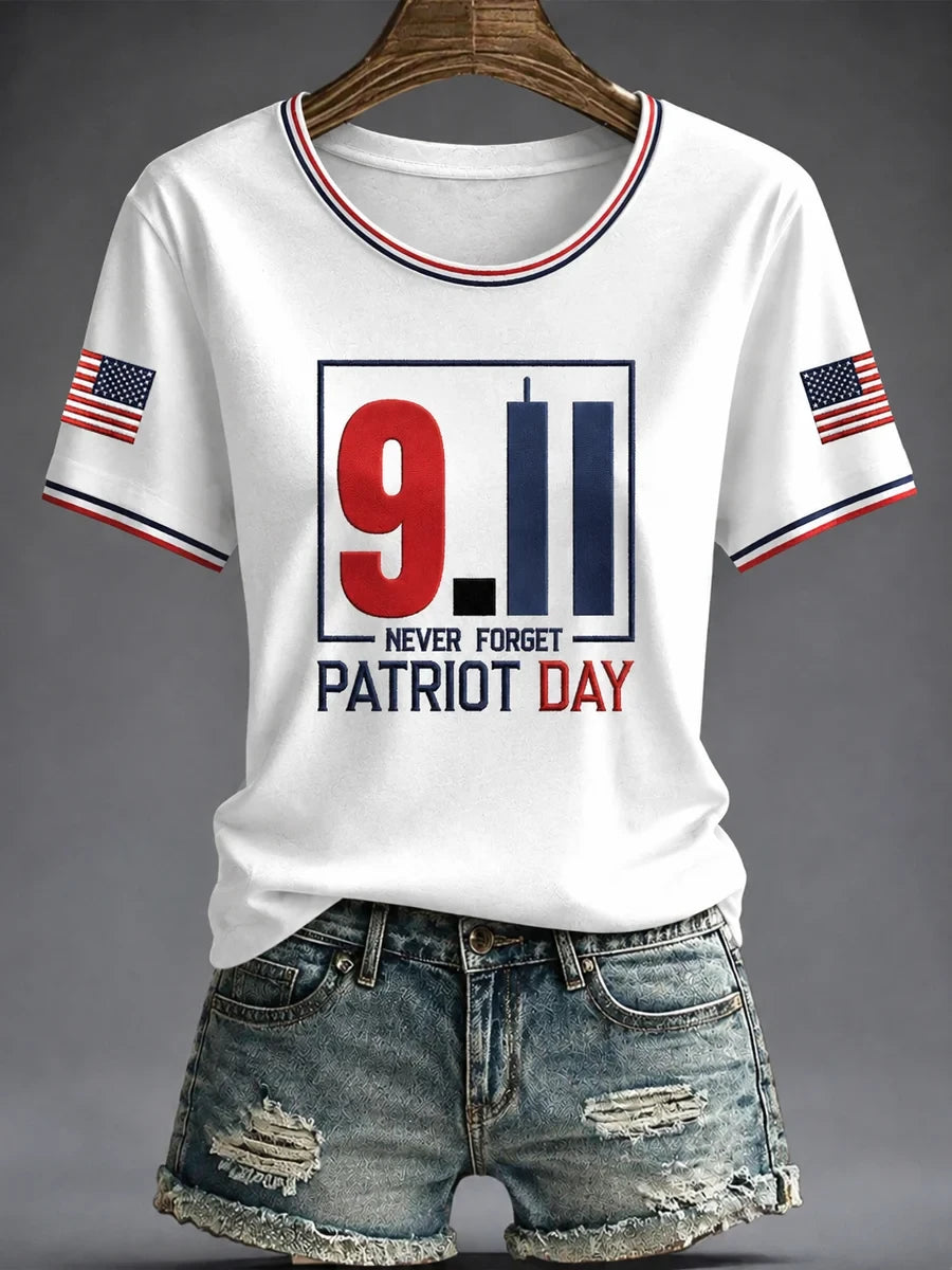 911 Never Forget Patriot Day Shirt Twin Towers 25th Anniversary T-Shirt Gifts For Wife - Merchluma