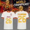 Spain 2026 World Cup Champions Away Jersey Spain Are World Champions Merch Football Fan Gear - Merchluma