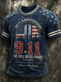 25th Anniversary 911 We Will Never Forget T-Shirt Twin Towers Shirt Gifts For Husband - Merchluma