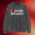 Pagewings Merch Pagewings I Love Public Libraries Wash Sweatshirt Gifts For Besties - Merchluma