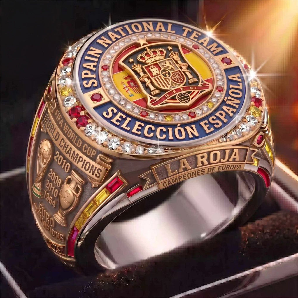 Spain 2026 FIFA World Cup Champions Ring La Roja Campeones De Europa Merch Spain Winner Gear - Merchluma