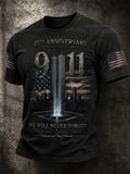 25th Anniversary 911 We Will Never Forget T-Shirt 2001-2026 Merch Gifts For Patriot Day - Merchluma