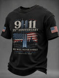 9-11 We Will Never Forget 25th Anniversary T-Shirt 911 Memorial Shirt Patriot Day Gift For Dad - Merchluma