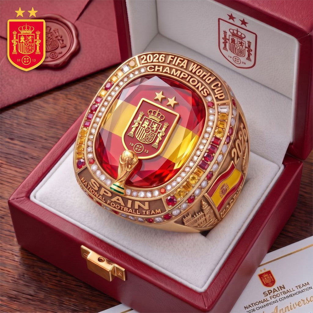Spain National Football Team 2026 FIFA World Cup Champions Ring Spain Winner Merch Fan Gifts - Merchluma
