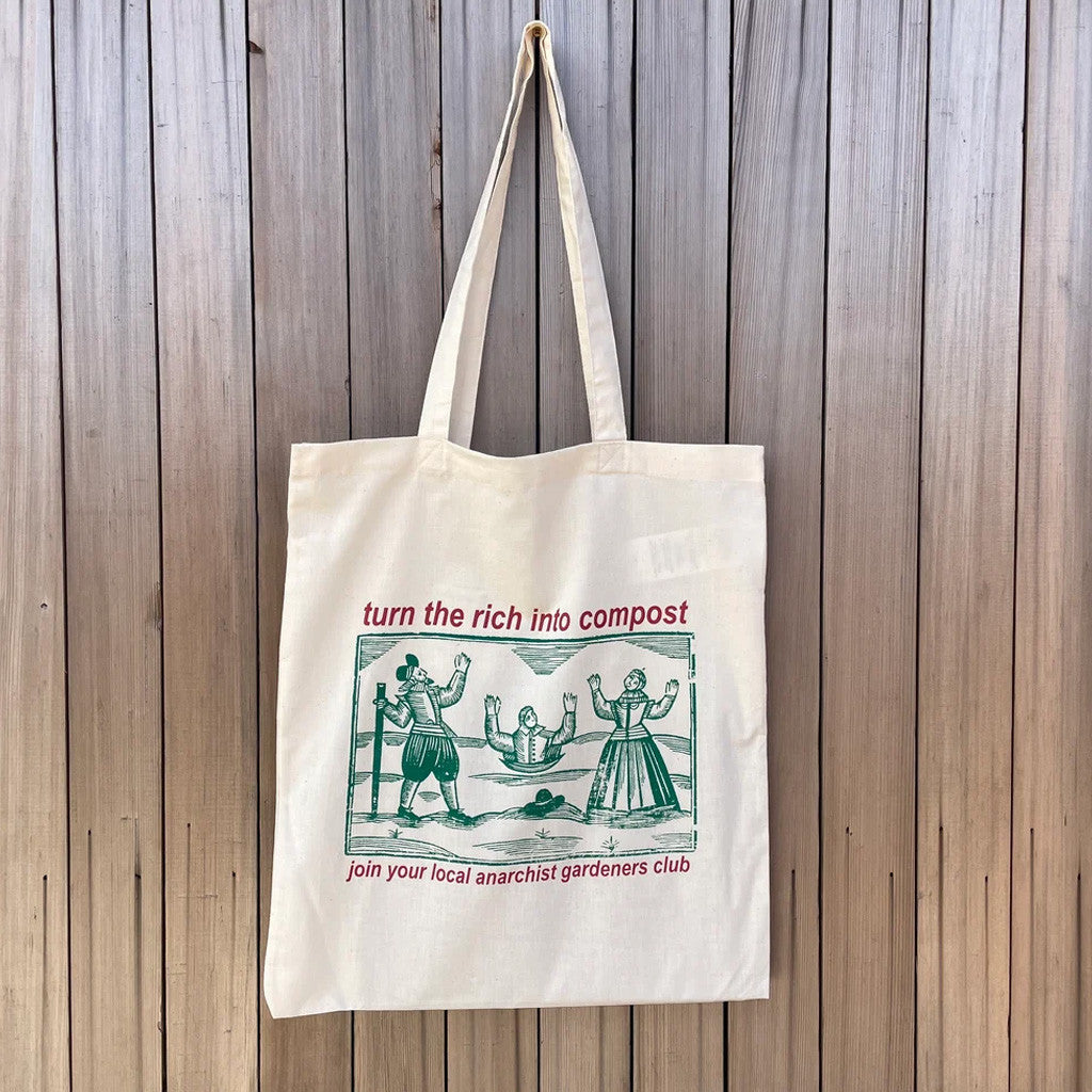 Black Lodge Press Merch 2026 Turn The Rich Into Compost Tote Bag Funny Gifts For Gardeners - Merchluma