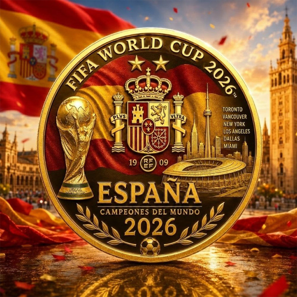 Spain 2026 World Cup Champions Merch Espana Campeones Del Mundo Commemorative Coin Fan Gifts - Merchluma