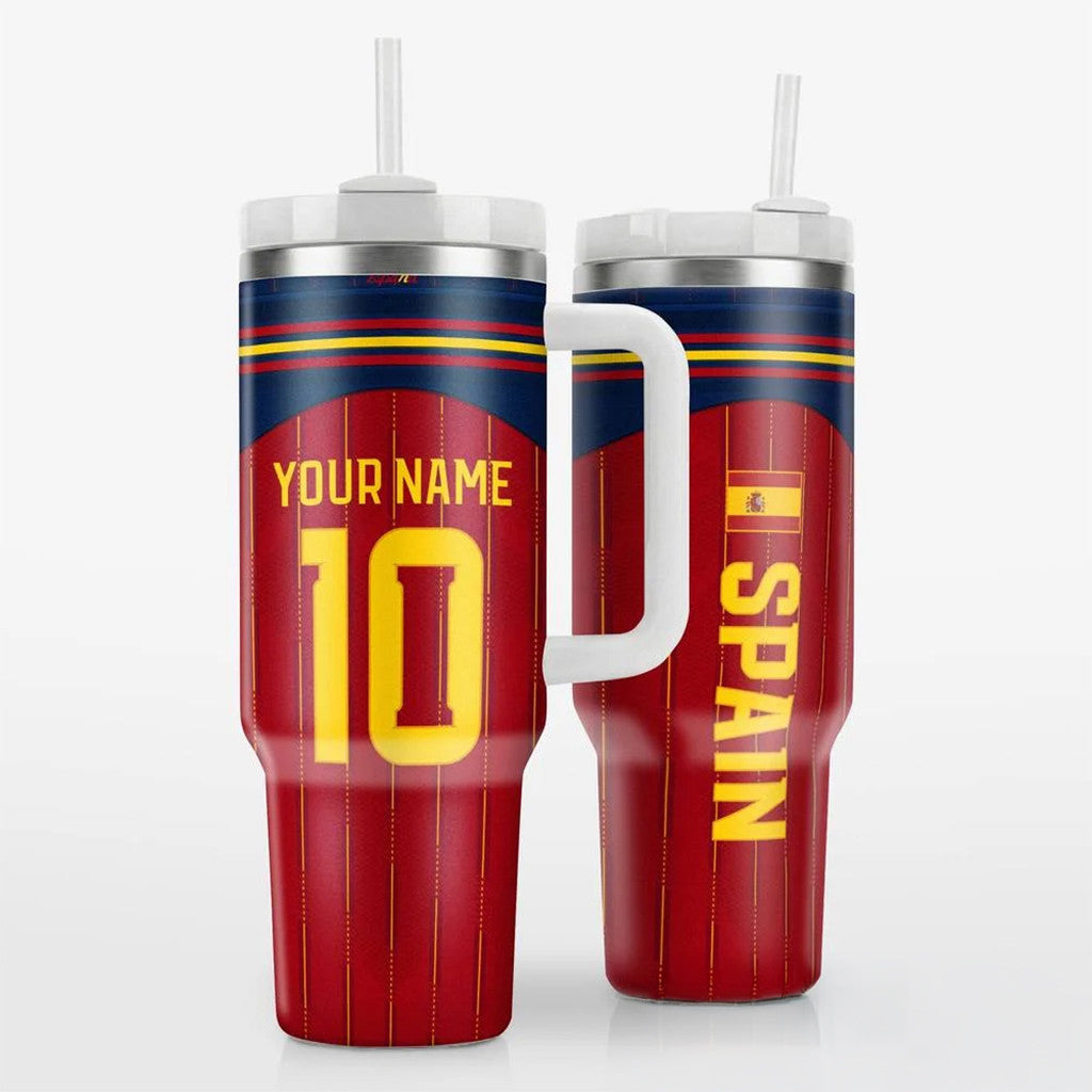 Personalized Spain Jersey Design World Cup Tumbler Spain FIFA WC Champions Merch Fan Gifts - Merchluma