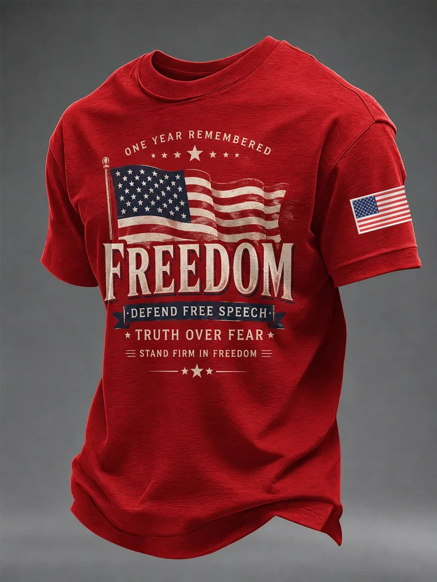Freedom Defend Free Speech Truth Over Fear T-Shirt Patriotic Merch Present For Dad - Merchluma