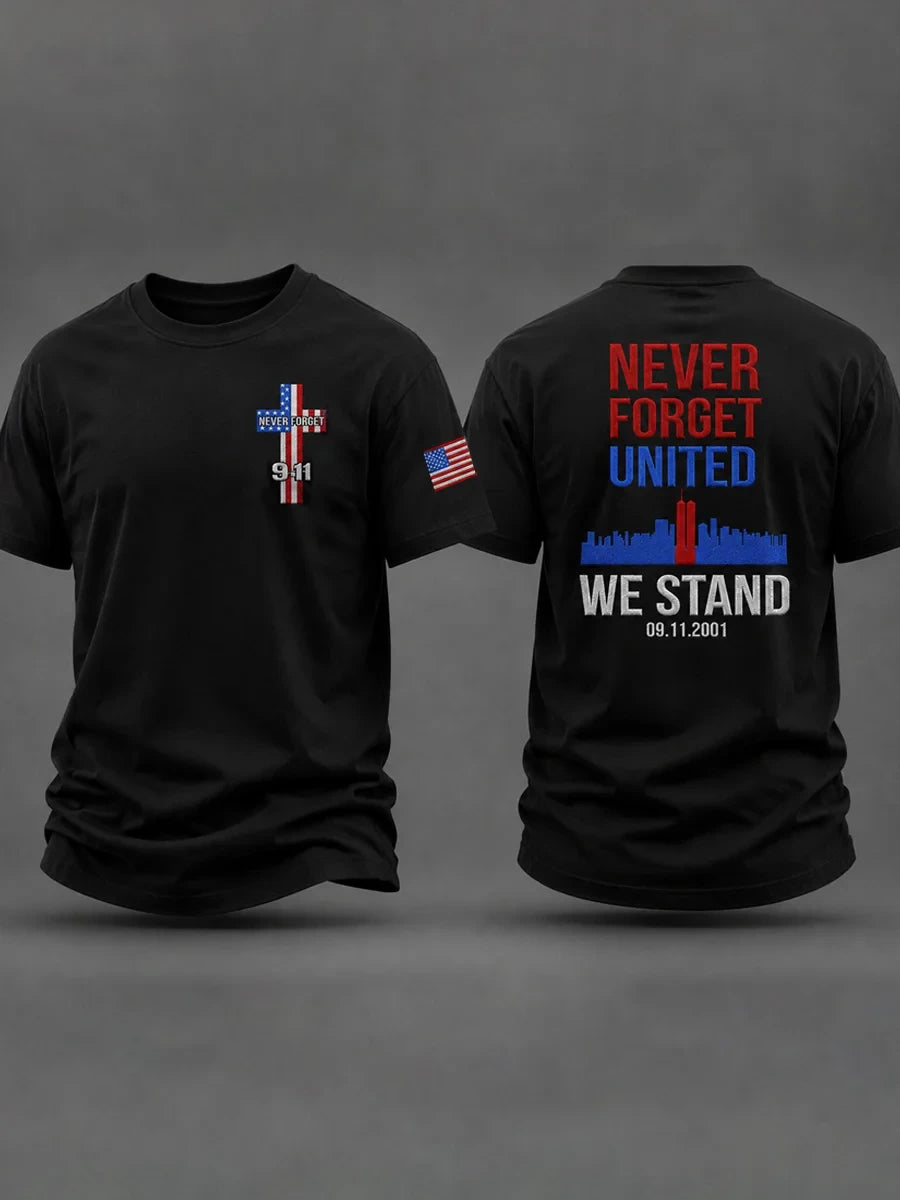 911 Never Forget United We Stand T-Shirt 343 Fireman 25th Anniversary Merch Gift Ideas For Him - Merchluma