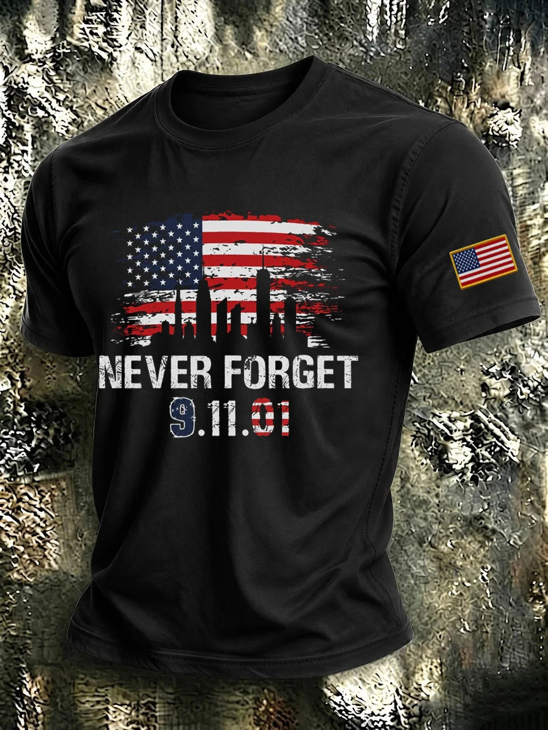 Never Forget 911 Twin Towers T-Shirt America 25 Years Merch Patriot Day Gifts Men - Merchluma