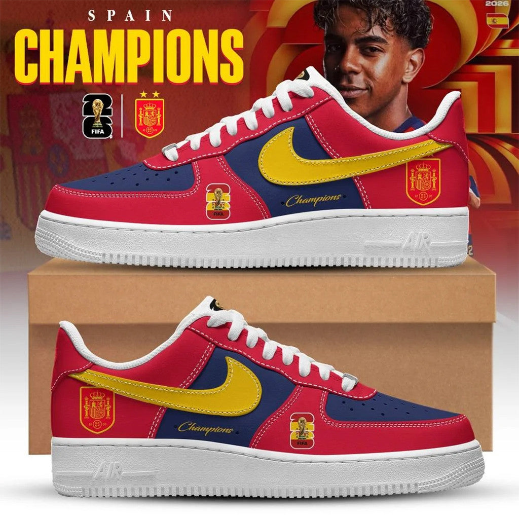 Spain Campeones Del Mundo 2026 Shoes Sneakers Spain FIFA World Cup Champions Merch Fan Gear - Merchluma