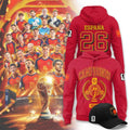 Spain World Cup 2026 Campeones Red Hoodie Spain 2-Star FIFA Champions Merch Gift For Fans - Merchluma