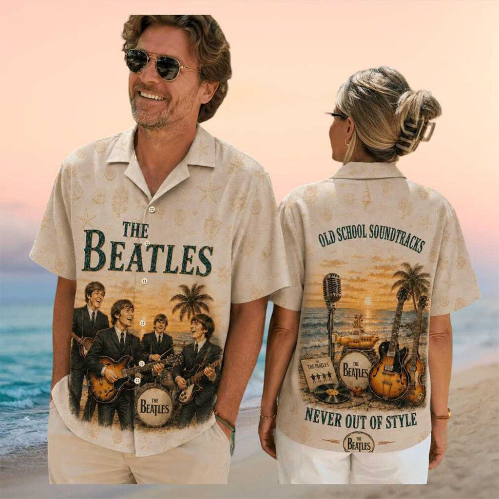 The Beatles Old School Soundtrack Retro Hawaiian Shirt The Beatles Merch Rock Band Fan Clothing - Merchluma