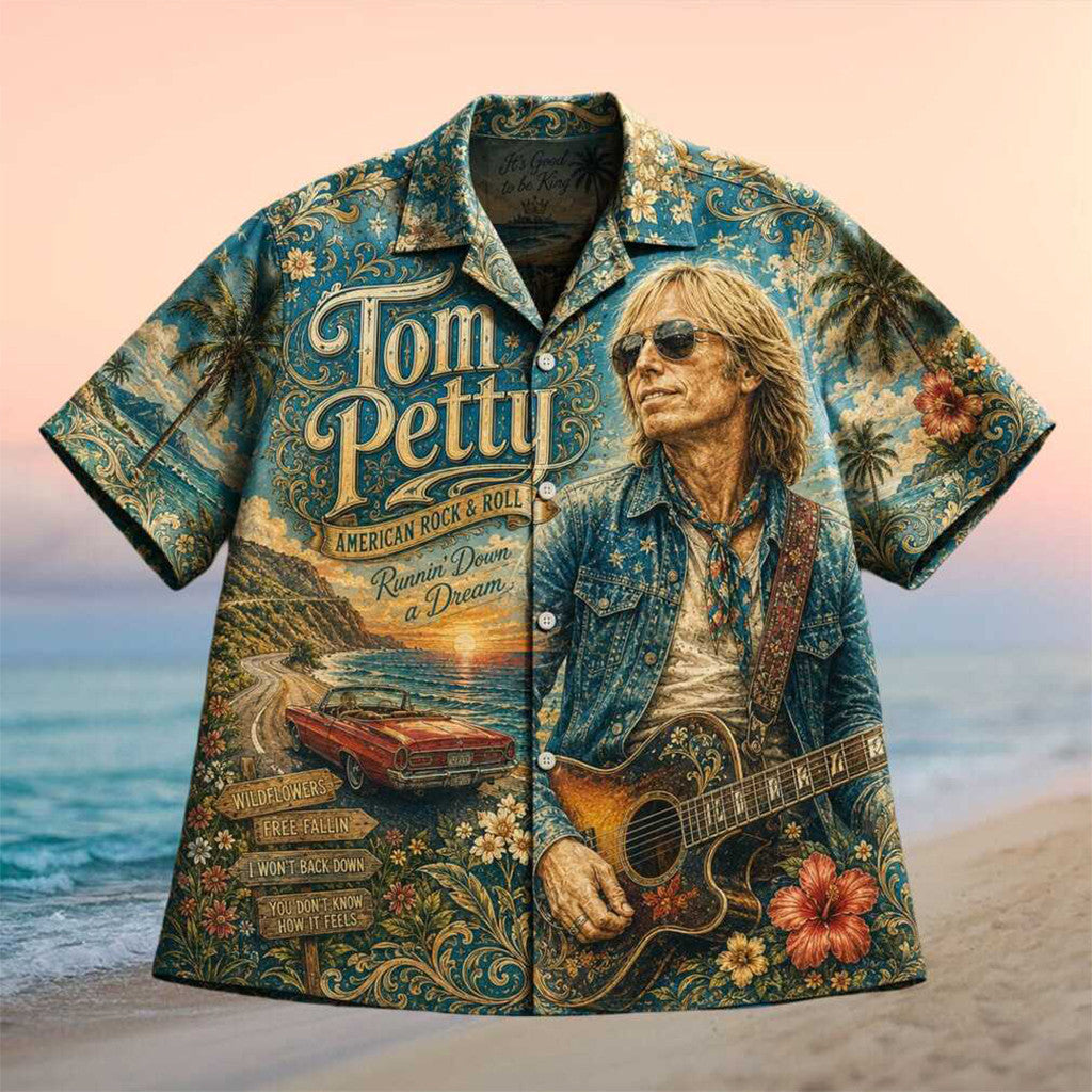 Tom Petty American Rock And Roll Vintage Retro Hawaiian Shirt Tom Petty Merch Rock Fan Gifts - Merchluma