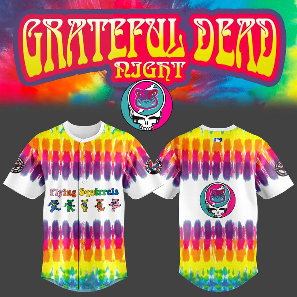 Richmond Flying Squirrels X Grateful Dead Special Baseball Jersey Squirrels Merch Fan Gifts - Merchluma