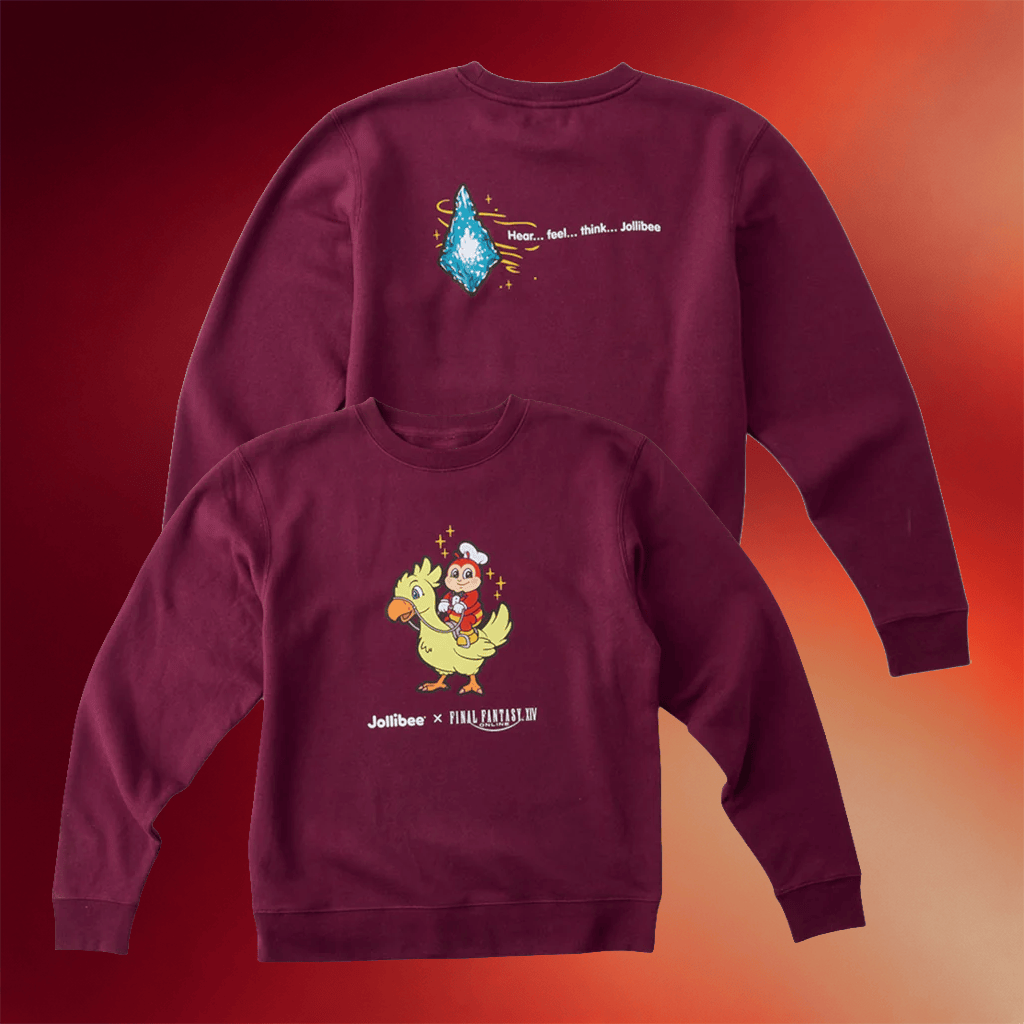 Jollibee X Final Fantasy XIV Merch 2026 Chocobo Crewneck Sweatshirt Gifts For Friends - Merchluma