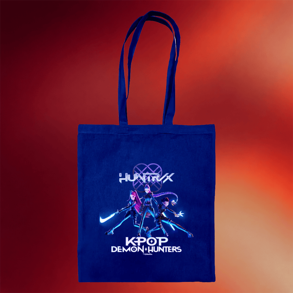Kpop Demon Hunters Merch 2026 Kpop Demon Hunters Trio Navy Tote Bag Gifts For Friends - Merchluma