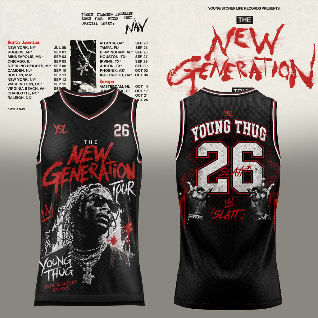 Young Thug Merch The New Generation World Tour 2026 Jersey Music Related Gifts For Guys - Merchluma