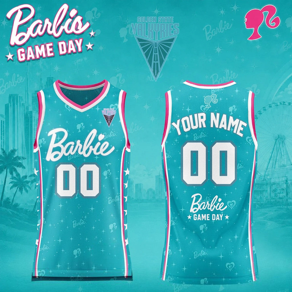 Personalized Valkyries 2026 WNBA X Barbie Game Day Jersey Blue Golden State Valkyries Merch - Merchluma