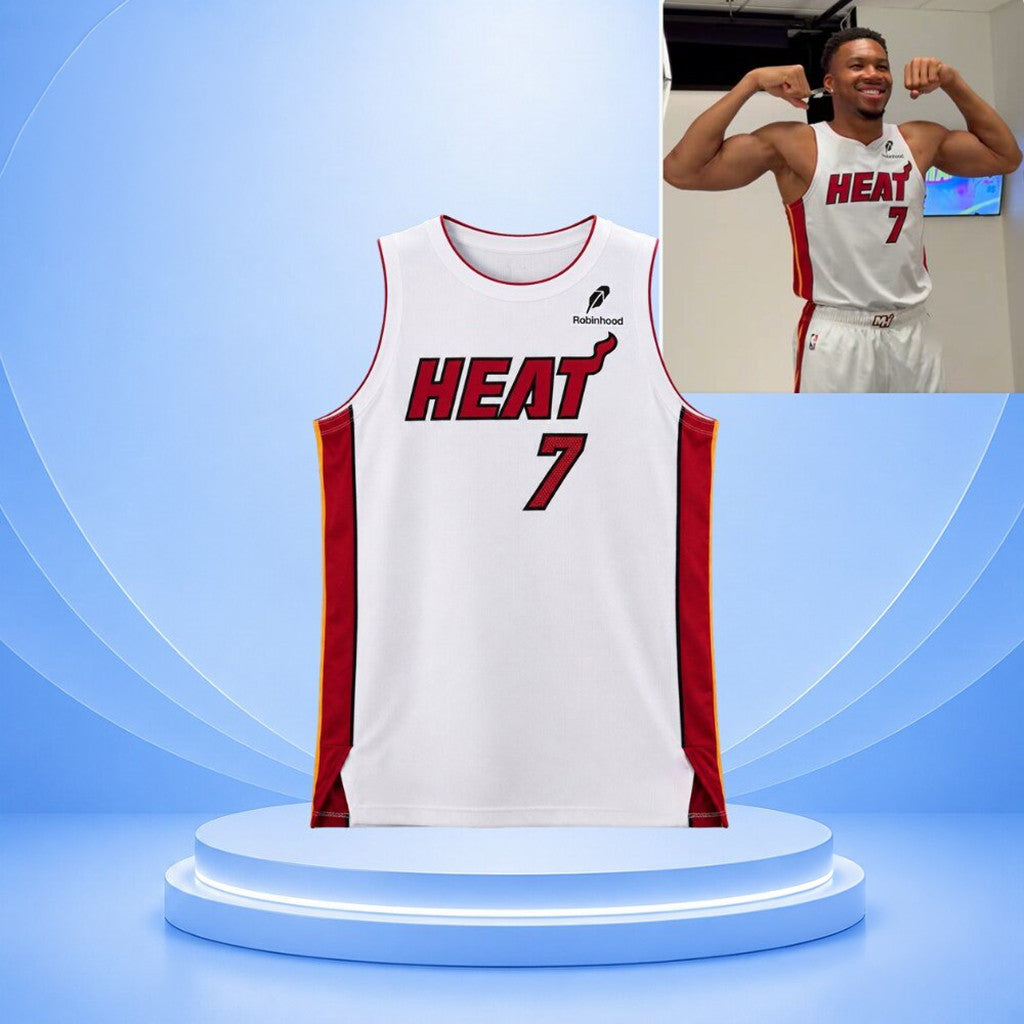 Giannis Antetokounmpo Kel El Ware Miami Heat 2026 Game Worn Jersey Miami Heat Merch Fan Gifts - Merchluma