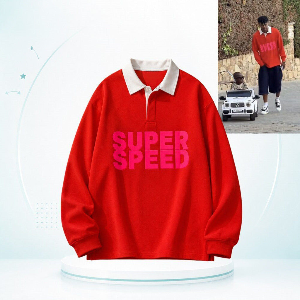Lamine Yamal Super Speed Long Sleeve Polo Shirt 2026 Lamine Yamal Merch Gift For Friends - Merchluma