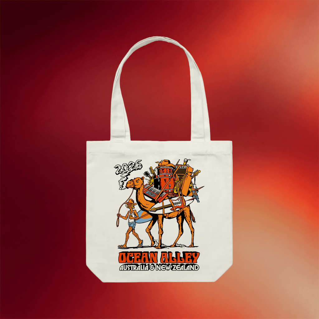 Ocean Alley Merch 2026 AUS NZ Tour White Tote Bag Ocean Alley Band Merch Gifts For Music Fans - Merchluma