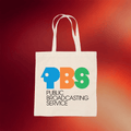 PBS Merch PBS 1970s Multi Color Logo Tote Bag Unique Gifts Ideas For Sisters - Merchluma
