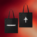 President Band Merch 2026 White Cross Logo Tote Best Gifts For Music Lovers - Merchluma