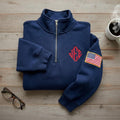 Jeffrey Epstein Merch JEE Epstein Quarter Zip Sweatshirt Best Gifts For Brother - Merchluma