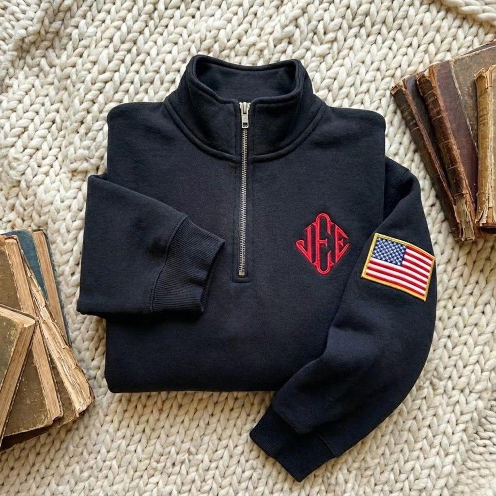 Jeffrey Epstein Merch JEE Epstein Quarter Zip Sweatshirt Gift Ideas For Friends - Merchluma