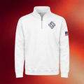 Nick Fuentes Merch 2026 US.A Quarter Zip Sweatshirt White America First Shirt Patriotic Gift - Merchluma