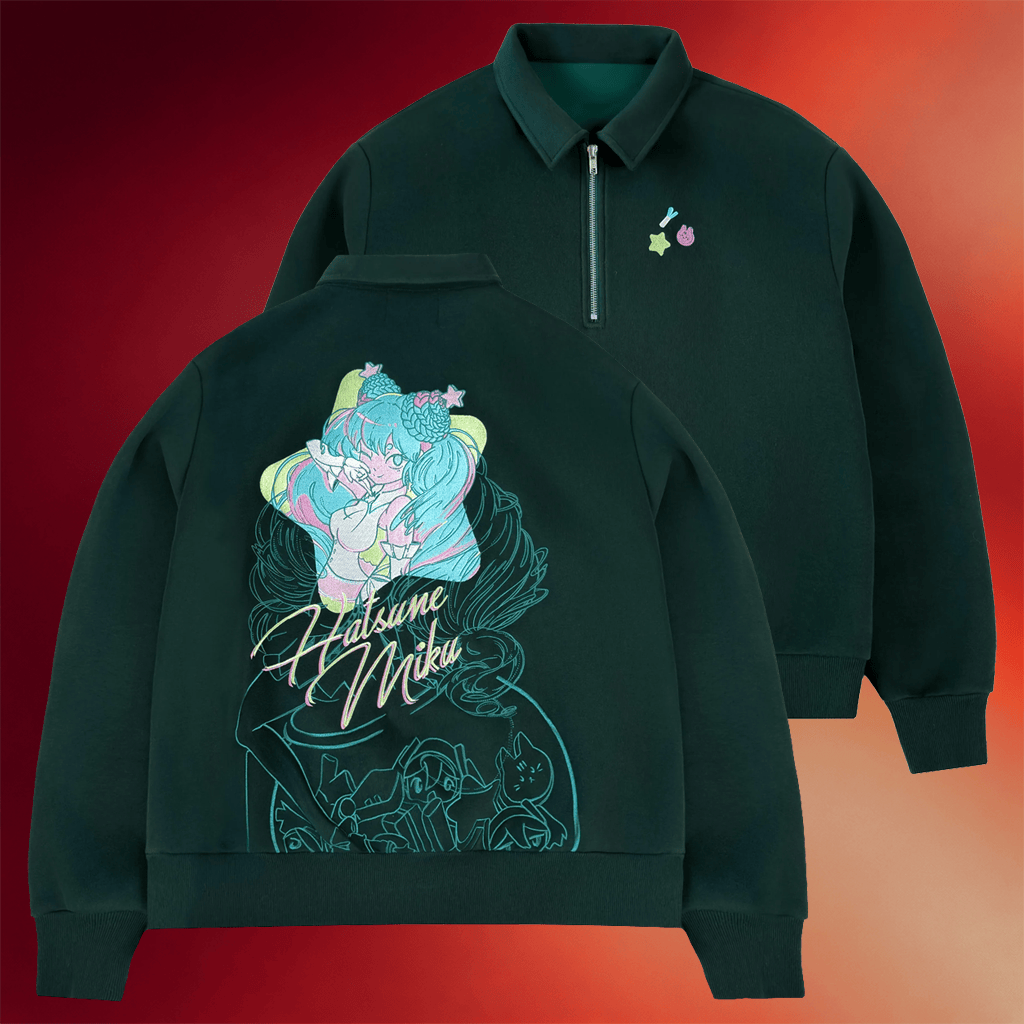 Miku Expo Merch 2026 Hatsune Miku Quarter Zip Sweatshirt Birthday Ideas For Sisters - Merchluma