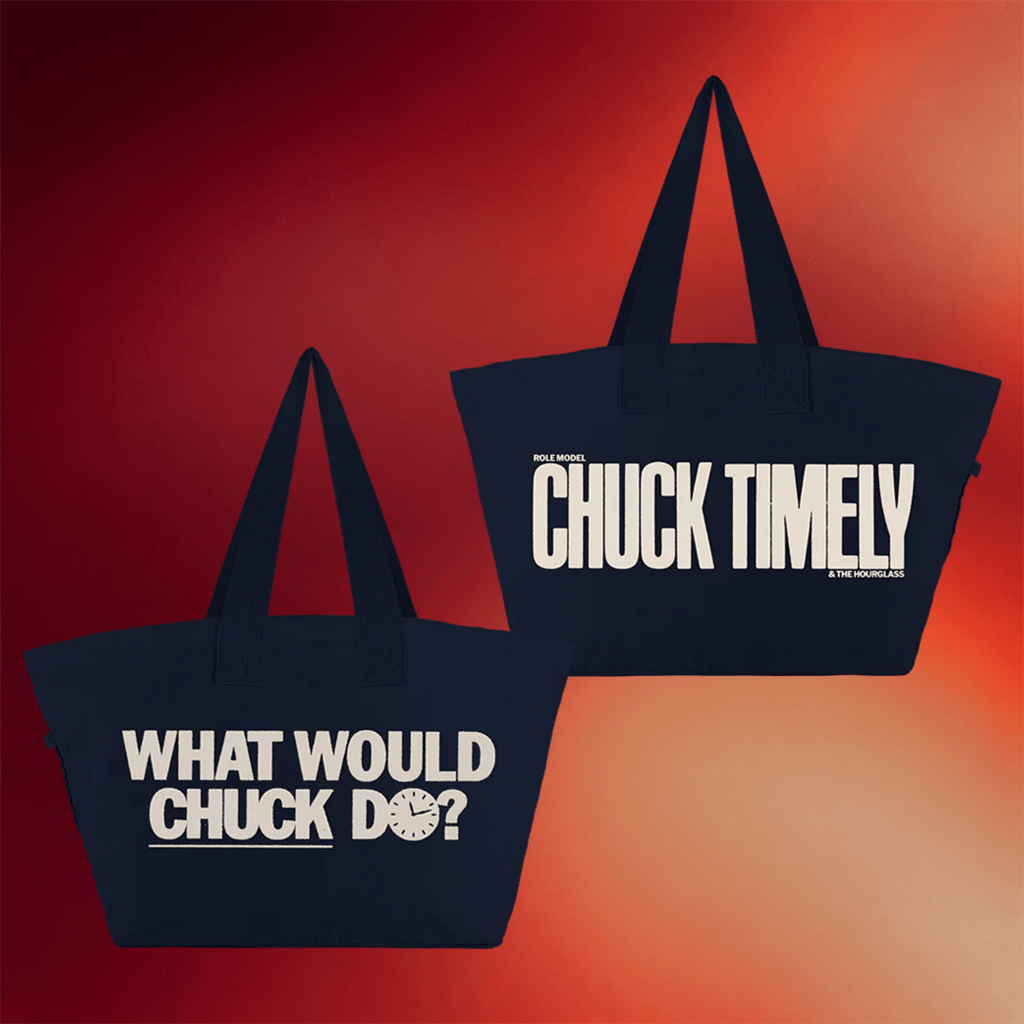 Role Model Merch 2026 Chuck Timely Tote Bag Navy What Would Chuck Do Handbags Gifts For Fans - Merchluma