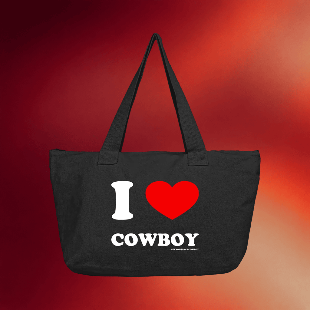 SeeYouSpaceCowboy Merch 2026 I Love Cowboy Black Tote Bag Birthday Gift For Her - Merchluma