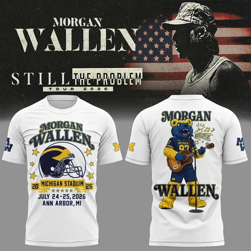 Morgan Wallen X Michigan Football Merch Still The Problem Tour 2026 Shirt Gift For Music Fans - Merchluma