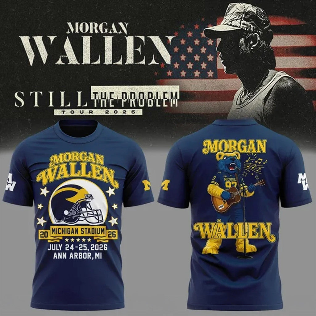 Morgan Wallen X Michigan Wolverines Merch MW Still The Problem Tour 2026 Shirt Music Fan Gift - Merchluma
