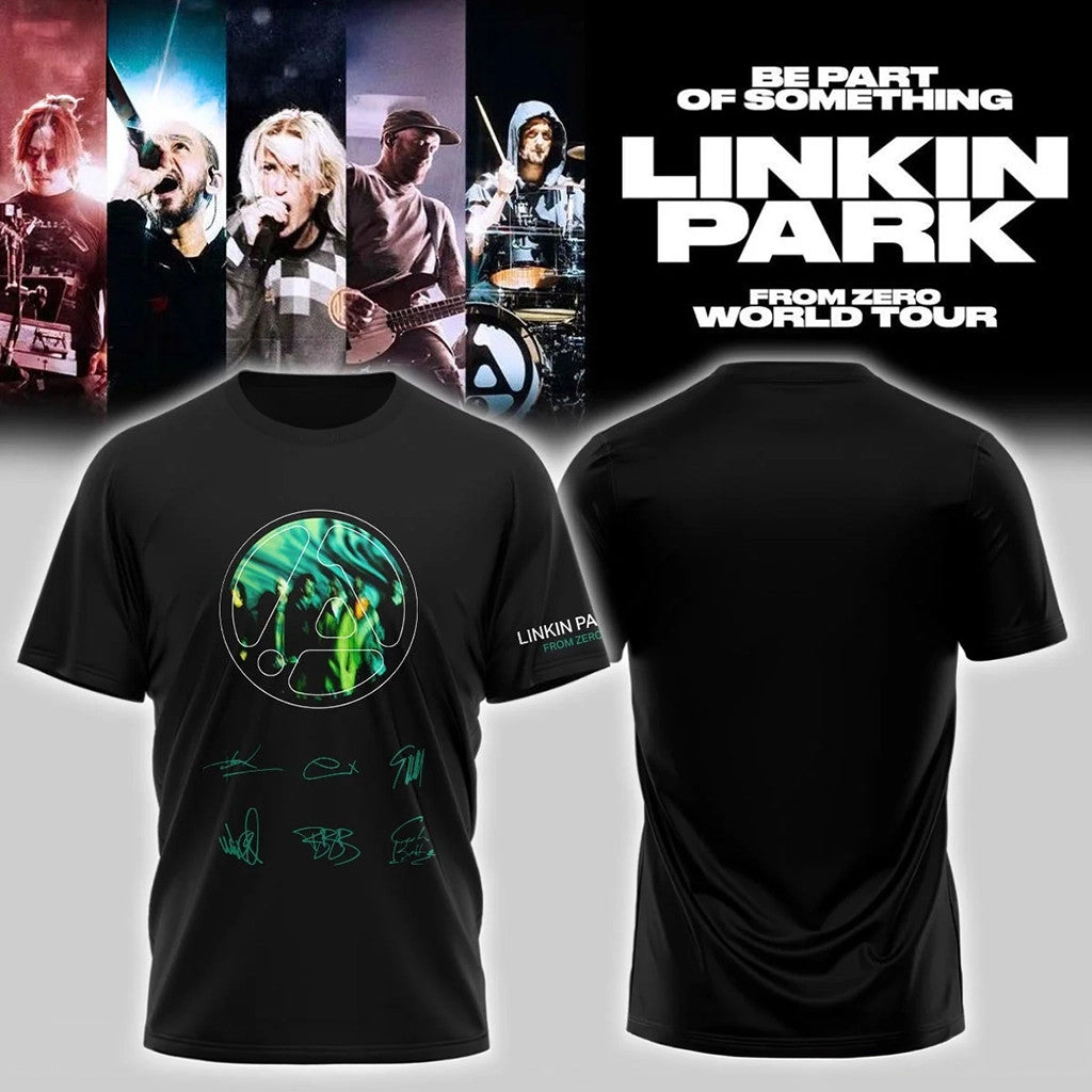 Linkin Park 2026 From Zero World Tour Signature T-Shirt Black Linkin Park Merch Rock Fan Gifts - Merchluma