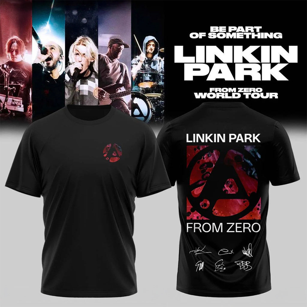Linkin Park Merch 2026 From Zero World Tour T-Shirt Signed Black Gift For Rock Music Fans - Merchluma