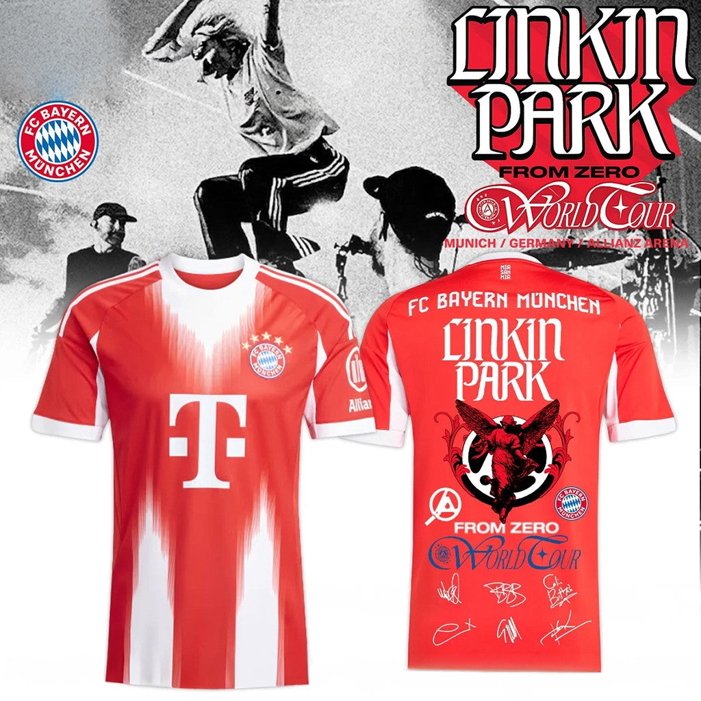 Linkin Park X FC Bayern Munchen Jersey Linkin Park From Zero World Tour 2026 Merch Signature - Merchluma