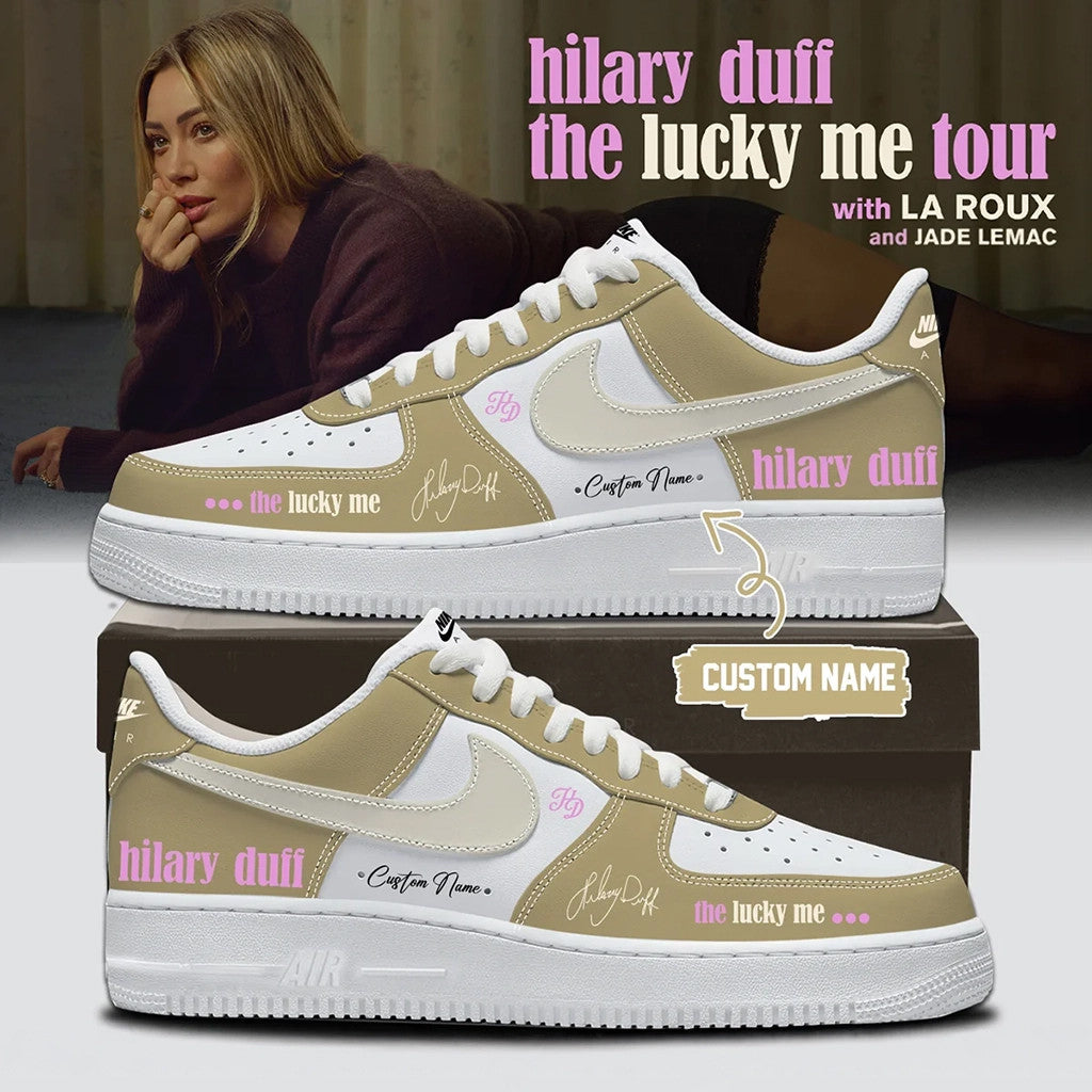 Custom Hilary Duff The Lucky Me Tour Sneakers Hilary Duff Concert Merch 2026 Music Lover Gifts - Merchluma
