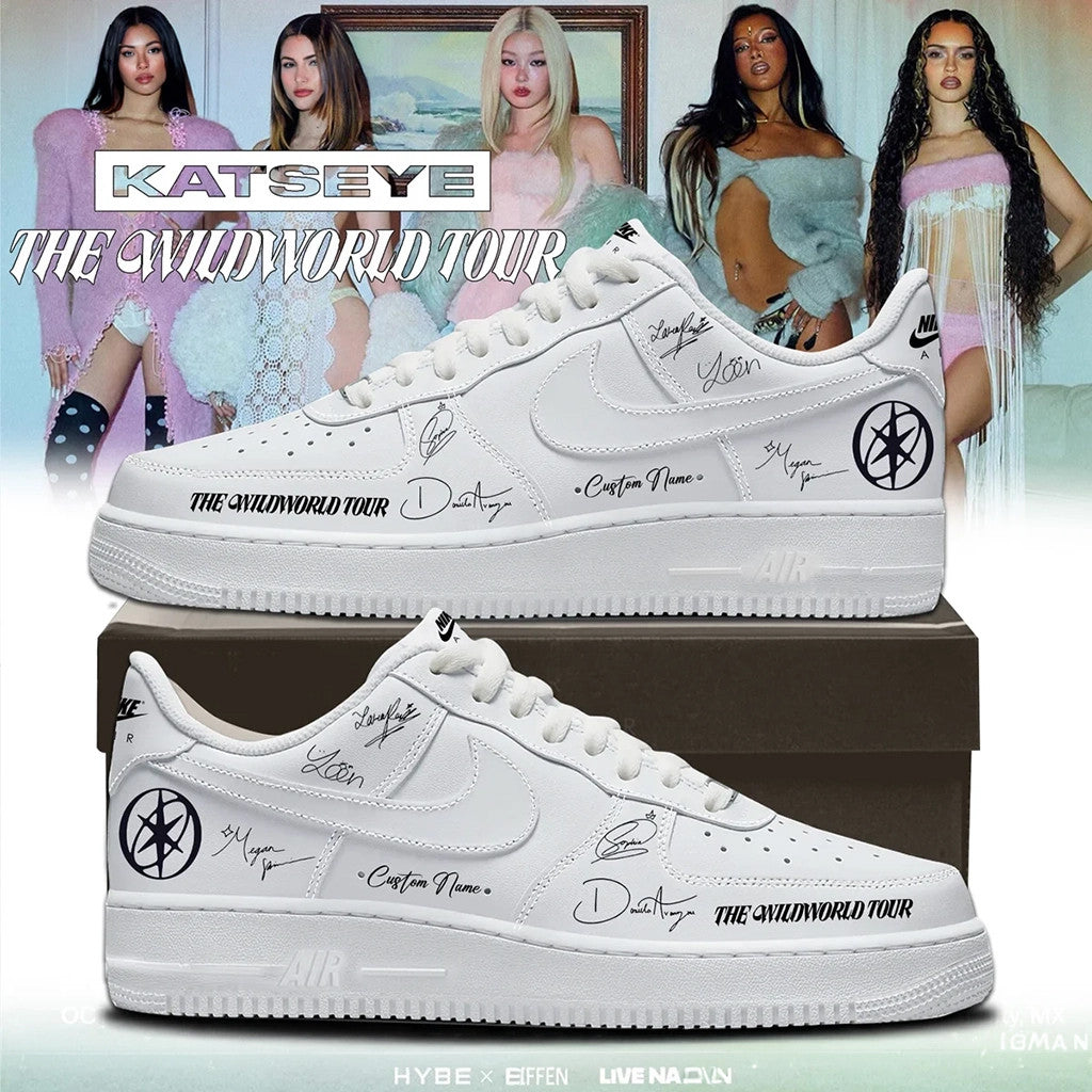 Custom KATSEYE Merch 2026 The Wildworld Tour Signature Sneakers Best Gift For Music Lovers - Merchluma