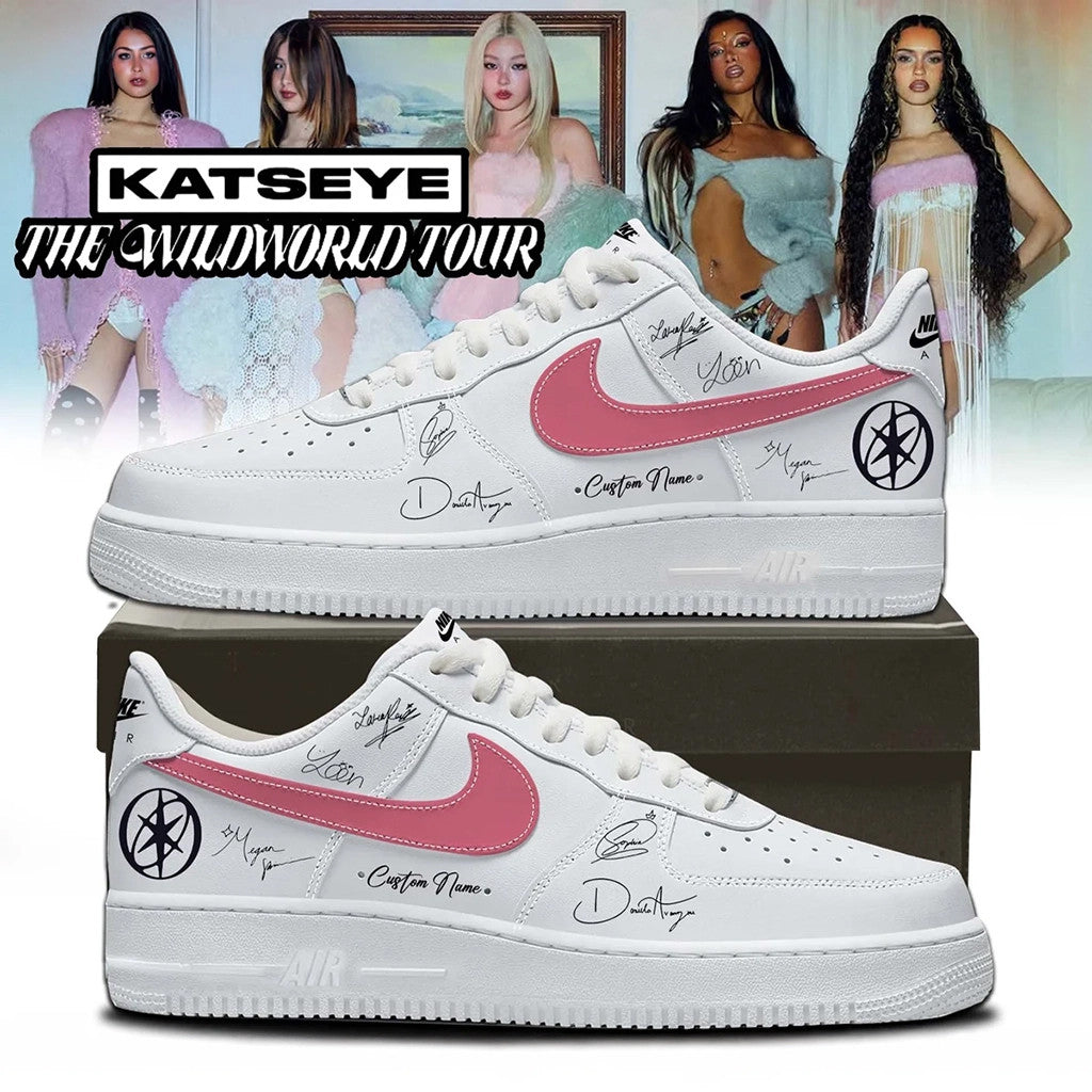 Custom KATSEYE The Wildworld Tour Sneakers Signature White Shoes KATSEYE Merch 2026 Fan Gifts - Merchluma