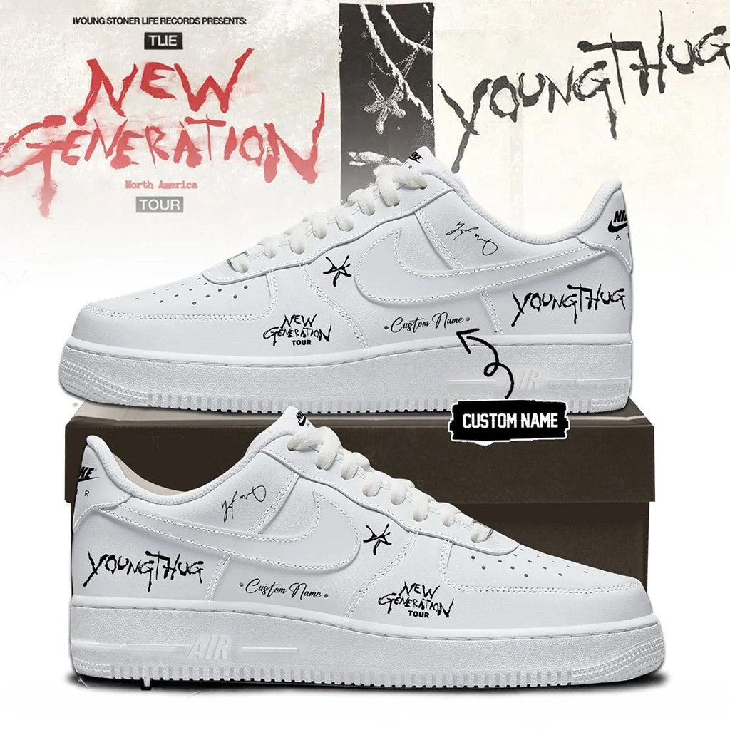 Custom Young Thug The New Generation Tour 2026 Signed Sneakers Young Thug Merch Rap Fan Gifts - Merchluma