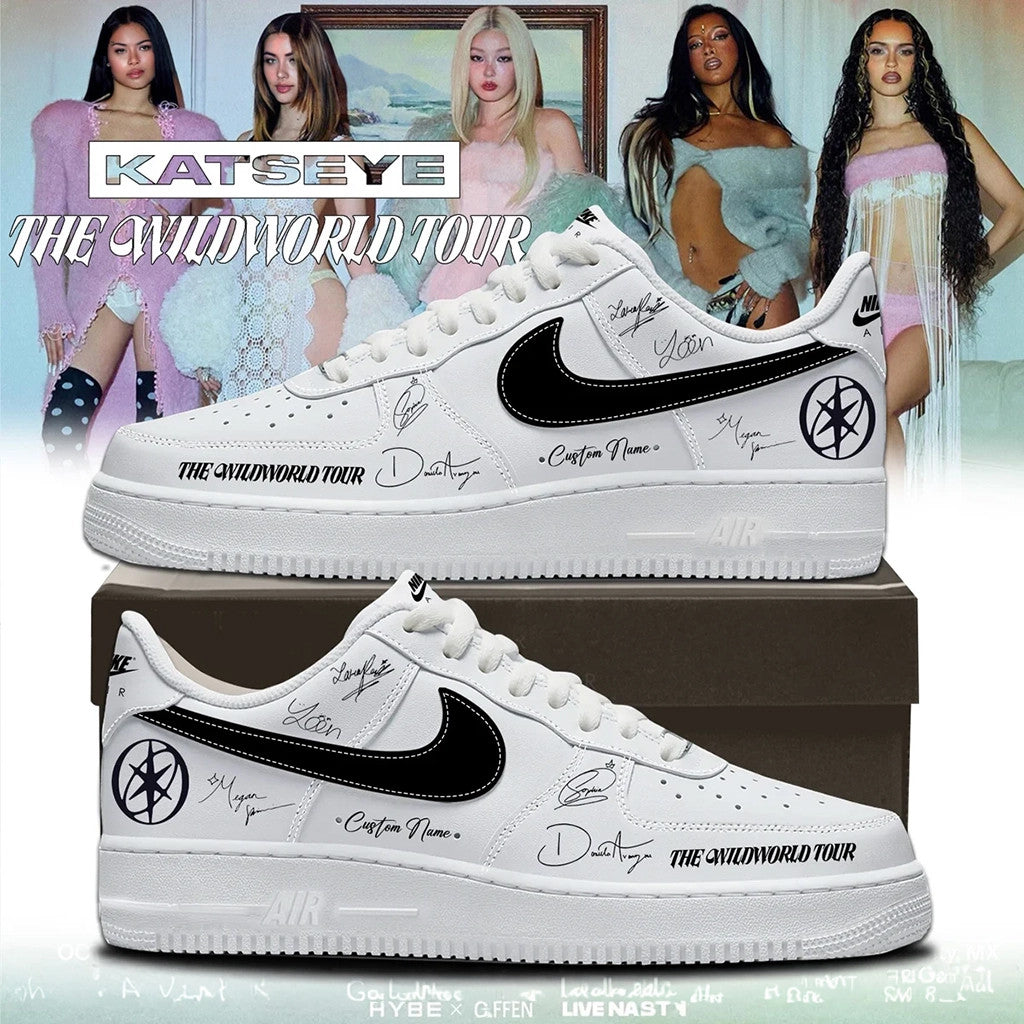 Customized KATSEYE Merch The Wildworld Tour 2026 Signature Shoes Sneakers Gift Ideas For BFF - Merchluma