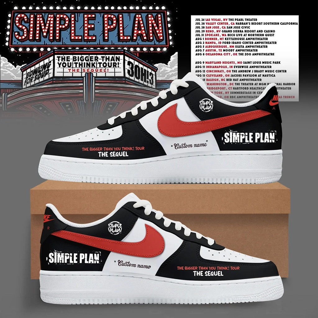 Personalized Simple Plan Merch The Bigger Than You Think Tour 2026 Shoes Sneakers Gift For Fans - Merchluma