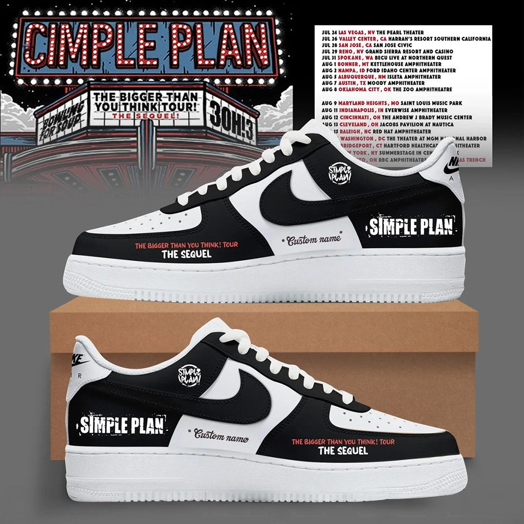 Personalized Simple Plan Merch The Bigger Than You Think Tour 2026 Shoes Sneakers Rock Fan Gift - Merchluma