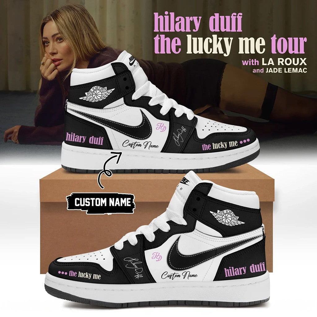 Custom Hilary Duff The Lucky Me Tour Sneakers Hilary Duff Concert Merch 2026 Gift For Music Fan - Merchluma