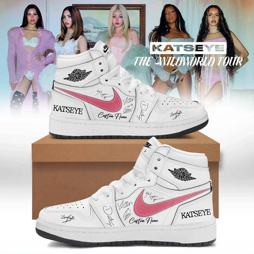 Custom KATSEYE The Wildworld Tour 2026 Signed Shoes Sneakers KATSEYE Merch Birthday Gifts Ideas - Merchluma